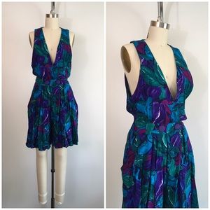 Vintage 80’s rayon romper BGB LTD 1980s jumpsuit